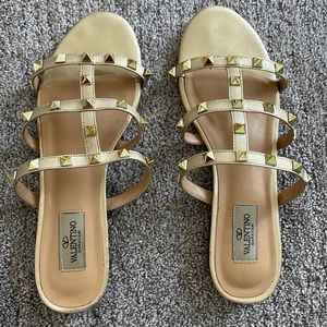 Valentino gold slides size 37